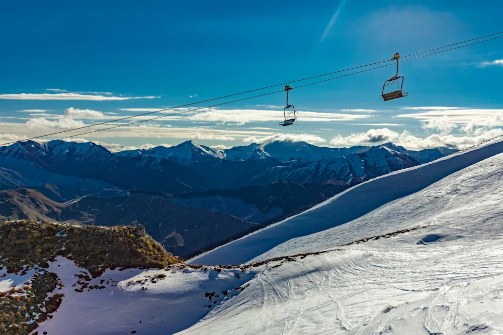 Vyer p skidorten Coronet Peak